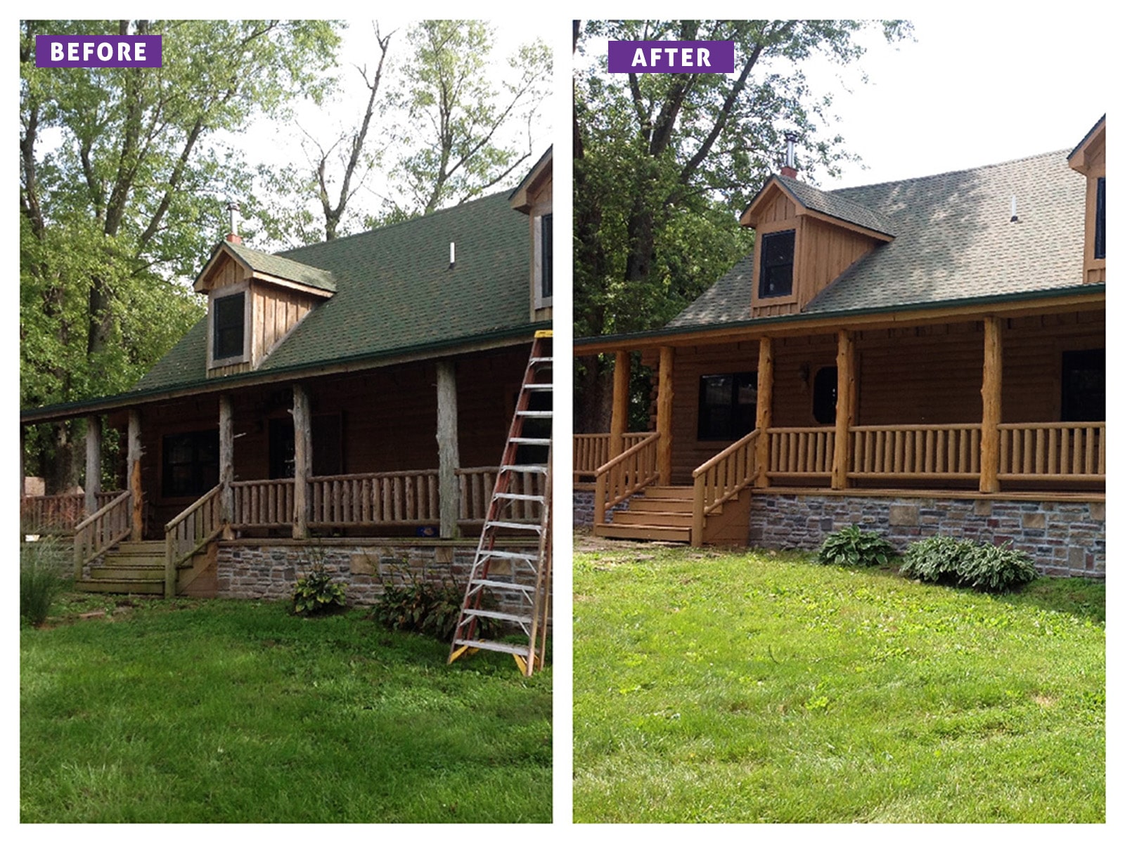 Renewed Wood House Before and After